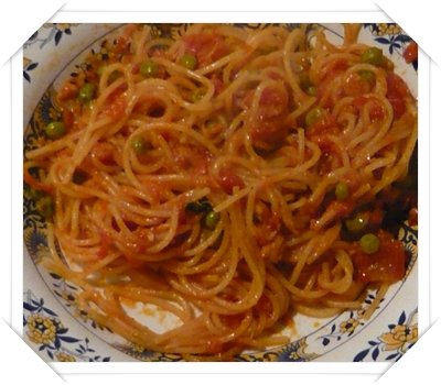 Spaghetti tonno e piselli